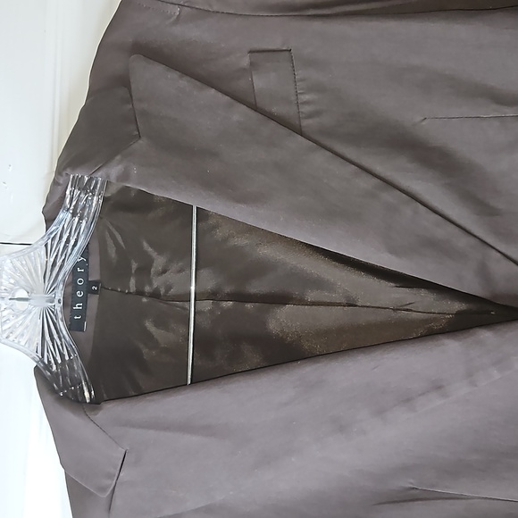Theory Womens Brown Blazer Sz 2 - Picture 4 of 11